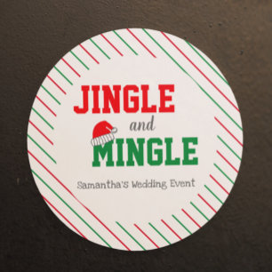 Klink en meng Kerst Huwelijksfeest Ronde Sticker