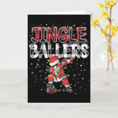 Klink Kleren Kerstmis Voetbal Geruit _ Kaart (Gele Bloem)