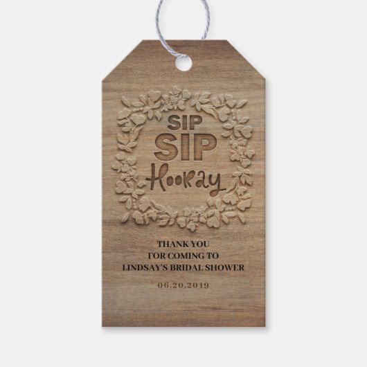 Klink Klink Hoera Bruiloftsborrel Cadeaulabel (Voorkant)