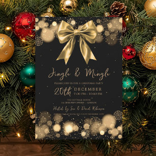 Klink & Mingle Kerstfeest Winter Gouden Strik Kaart