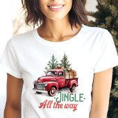 Klinkel de Weg Rode Vrachtwagen Kerstmis Tri-Blend Shirt