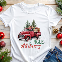 Klinkel de Weg Rode Vrachtwagen Kerstmis Tri-Blend Shirt