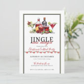 Klinken en ontmoeten kerstcocktailparty kaart (Staand voorkant)
