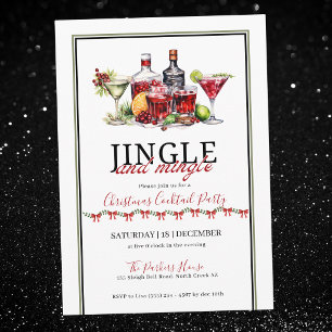 Klinken en ontmoeten kerstcocktailparty kaart