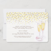 Klinkende champagneglazen 50ste verjaardag kaart (Achterkant)