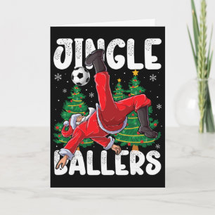 Klinkende kerstman voet kerst voetbal geruite _ kaart