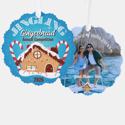 Klinkende Kerststol Feest Herinneringsornament Ornament Kaart (Voorkant / Achterkant)