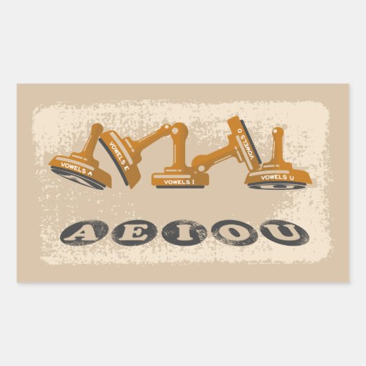 Klinkers AEIOU Engelse taal Grammatica Rechthoekige Sticker (Voorkant)
