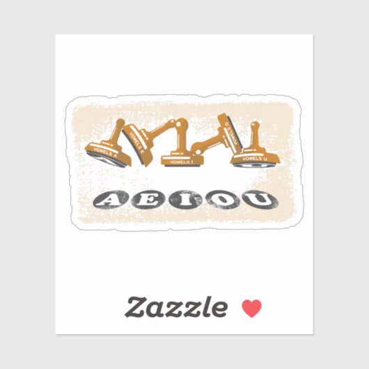 Klinkers AEIOU Engelse taal Grammatica Sticker (Vel)