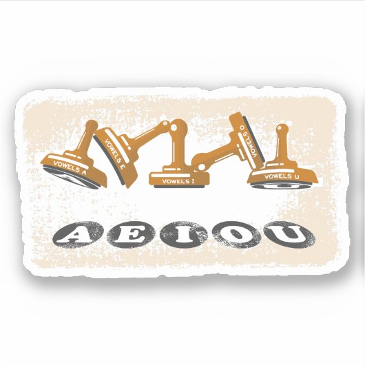 Klinkers AEIOU Engelse taal Grammatica Sticker (Voorkant)