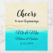 Klinkers Ocean Shore Beach Thema Wijn Etiket (Enkel label)