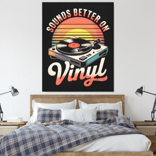 Klinkt beter op vinyl canvas afdruk (Insitu (Slaapkamer))
