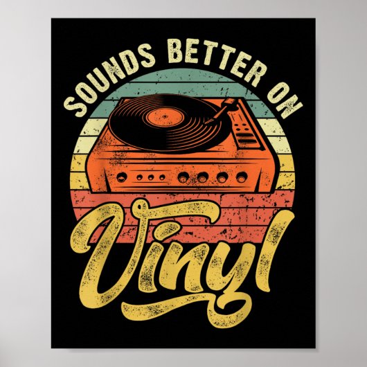 Klinkt beter op vinyl - muziek met een overloopsch poster (Voorkant)