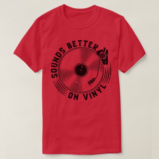 Klinkt beter op Vinyl Records 1 T-shirt (Design voorkant)
