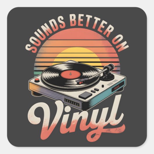 Klinkt beter op vinyl vierkante sticker (Voorkant)