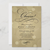 Klinkt Champagne Goud Bedrijfs Kerstfeest Kaart (Voorkant)