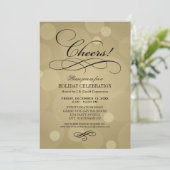 Klinkt Champagne Goud Bedrijfs Kerstfeest Kaart (Staand voorkant)