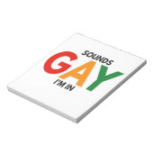 Klinkt Gay Ik ben in Funny Pride Month Pride Flag Notitieblok (Linkerzijde)