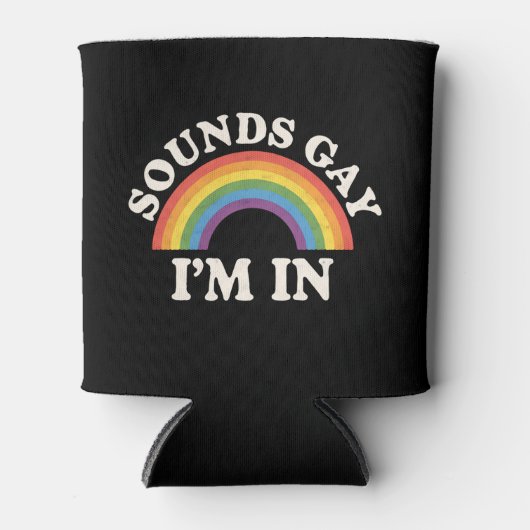 Klinkt gay Ik ben in Grappige LGBTQ Pride Rainbow Blikjeskoeler (Voorkant)