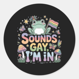 Klinkt gay Ik ben in kikkerontwerp Ronde Sticker