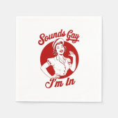 Klinkt gay ik ben in lesbisch cowgirl howdy servet (Voorkant)