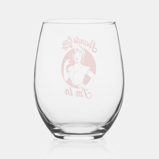 Klinkt gay ik ben in  lesbisch cowgirl howdy wijnglas zonder voet (Achterkant)
