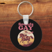 Klinkt gay Ik ben in lesbische Westerne Pride Prog Sleutelhanger (Voorkant)