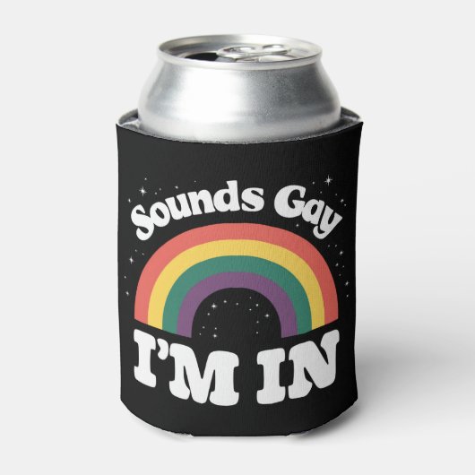 Klinkt gay Ik ben in LGBTQ Pride Maand Blikjeskoeler (Blikje Voorkant)