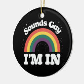 Klinkt gay Ik ben in LGBTQ Pride Maand Keramisch Ornament (Links)