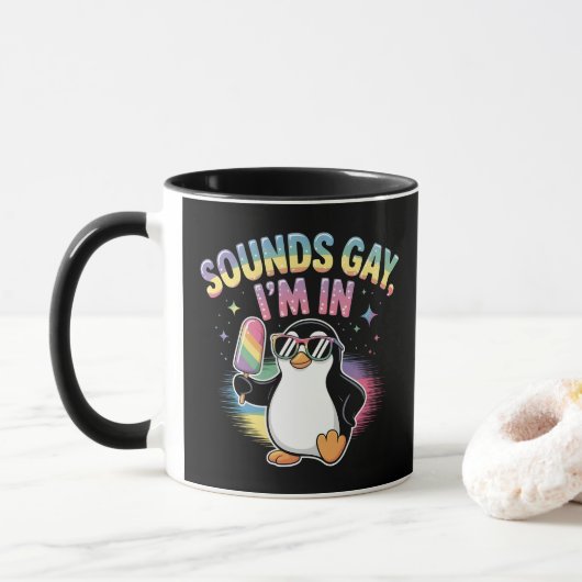 Klinkt gay Ik ben in Pride Maand Design - Penguin Mok (Met donut)