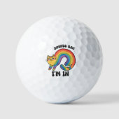 Klinkt gay, ik ben in - Rainbow Cat LGBTQ Pride Golfballen (Voorkant)