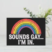 Klinkt gay Ik ben in Rainbow LGBTQ  Retro Kaart (Staand voorkant)