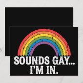 Klinkt gay Ik ben in Rainbow LGBTQ  Retro Kaart (Voorkant / Achterkant)