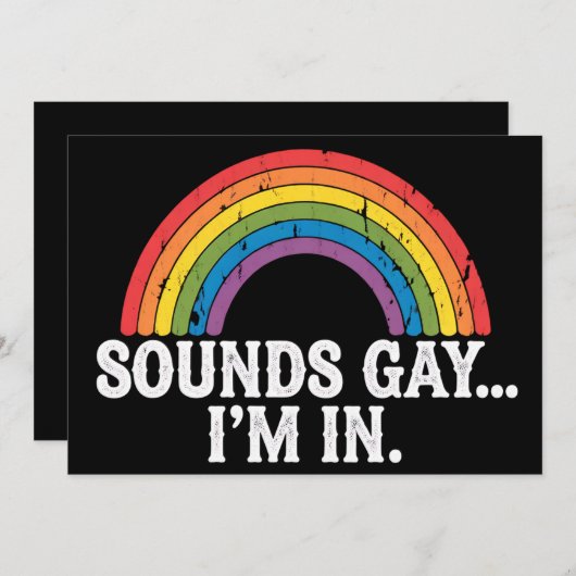 Klinkt gay Ik ben in Rainbow LGBTQ  Retro Kaart (Voorkant / Achterkant)