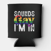 Klinkt gay ik ben in regenboog LGBT Flag Pride Maa Blikjeskoeler (Voorkant)