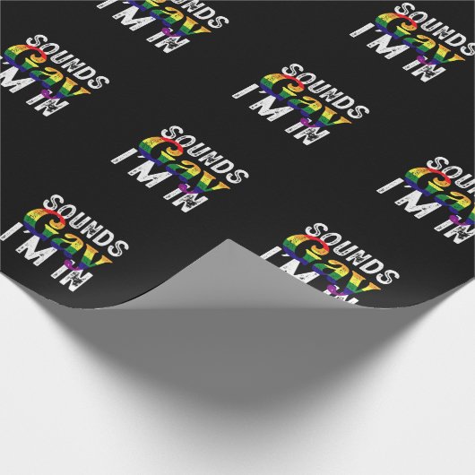 Klinkt gay ik ben in regenboog LGBT Flag Pride Maa Cadeaupapier (Hoek)