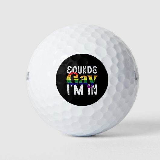 Klinkt gay ik ben in regenboog LGBT Flag Pride Maa Golfballen (Voorkant)