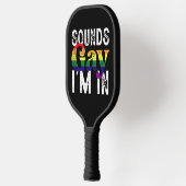 Klinkt gay ik ben in regenboog LGBT Flag Pride Maa Pickleball Paddle (Links)