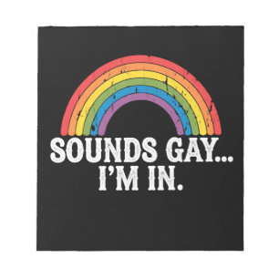 Klinkt Gay Ik Ben In Regenboog LGBTQ Vintage Retro Notitieblok