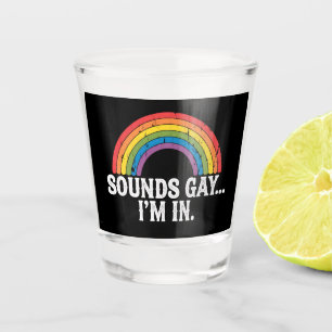 Klinkt Gay Ik Ben In Regenboog LGBTQ Vintage Retro Shot Glas