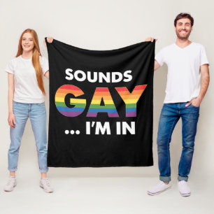 Klinkt Gay Ik ben Rainbow LGBTQ Pride Fleece Deken