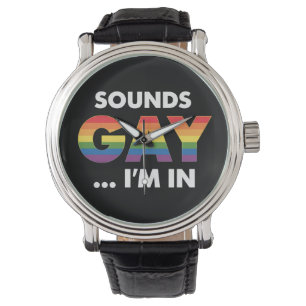 Klinkt Gay Ik ben Rainbow LGBTQ Pride Horloge