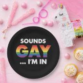 Klinkt Gay Ik ben Rainbow LGBTQ Pride Papieren Bordje (Feest)