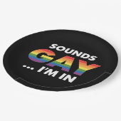 Klinkt Gay Ik ben Rainbow LGBTQ Pride Papieren Bordje (Gekanteld)