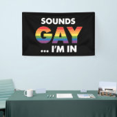 Klinkt Gay Ik ben Rainbow LGBTQ Pride Spandoek (Beurs)