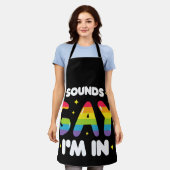 Klinkt Gay Ik Doe Mee Funny LGBT Pride Schort (Gedragen)