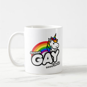 Klinkt Gay Ik Doe Mee - Schattige Eenhoorn Regenbo Koffiemok