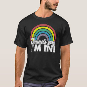 Klinkt gay im in regenboog jaren 70 80 stijl retro t-shirt