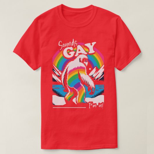 Klinkt gay in Pride kleuren T-shirt (Design voorkant)
