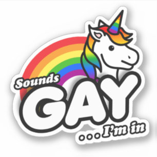 Klinkt Geil Ik Doe Mee - Knuffel Eenhoorn Regenboo Sticker